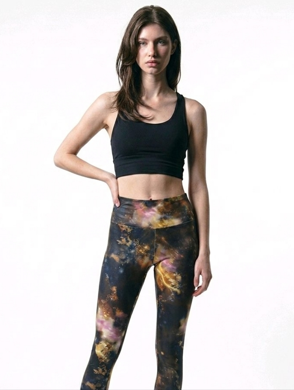 Galaxy crop leggings